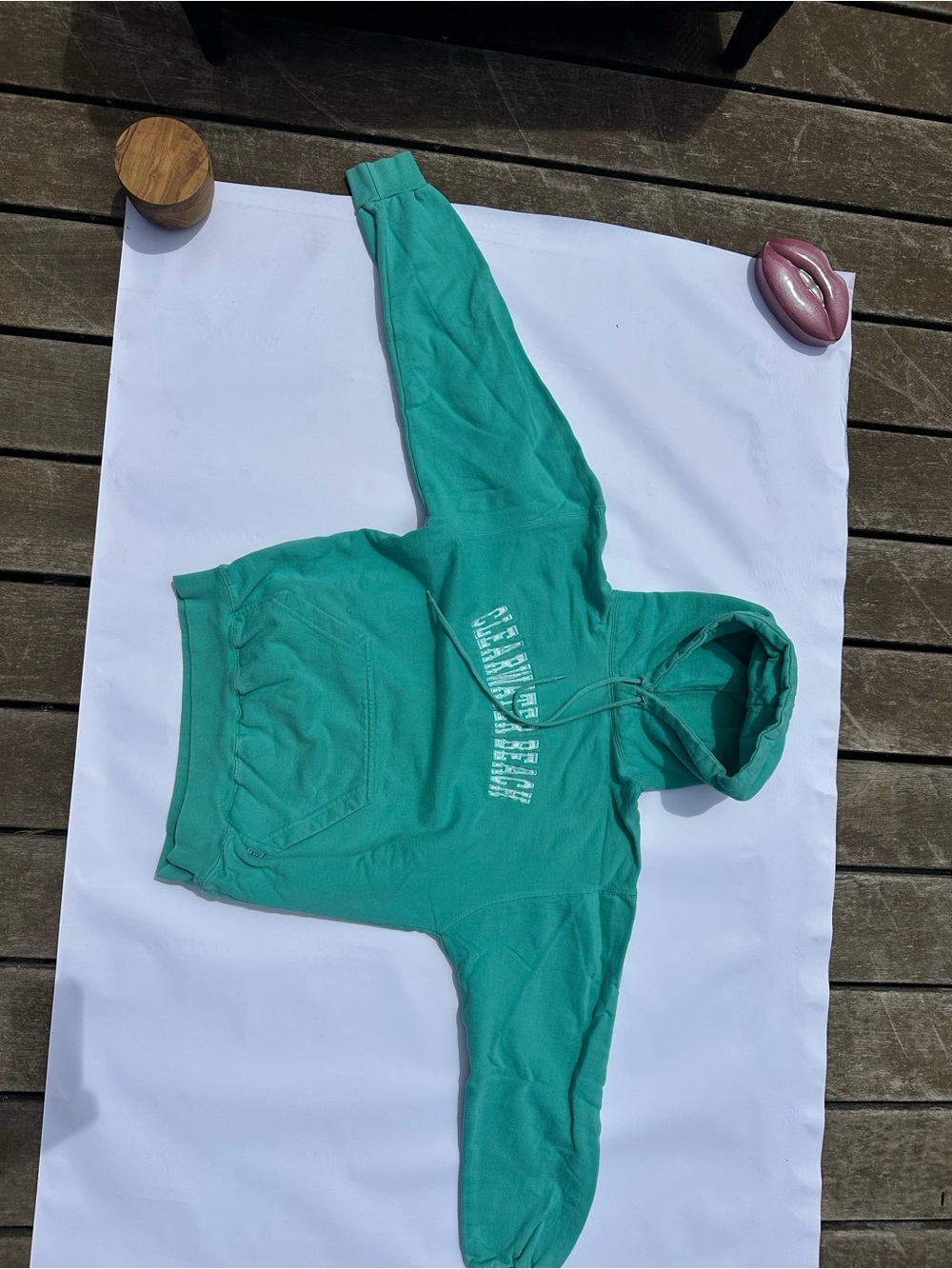 Teal Green Pullover Hoodie with Front Pocket